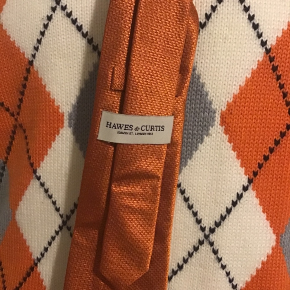 🔥🔥HAWES & CURTIS , LONDON, HANDMADE SILK NECK TIE, GORGEOUS - Picture 3 of 4